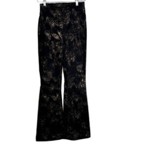 Free People We The Free Jayde Metallic Flare Jeans Size 27 High Rise Gold Foil